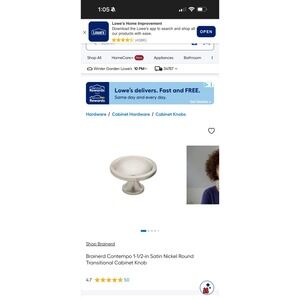 Brainerd Contempo 1-1/2-in Satin Nickel Round Transitional Cabinet Knob 15 Pack